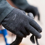 Defeet black wool gloves