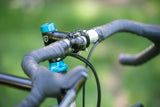 black spurcyle bell on handlebars